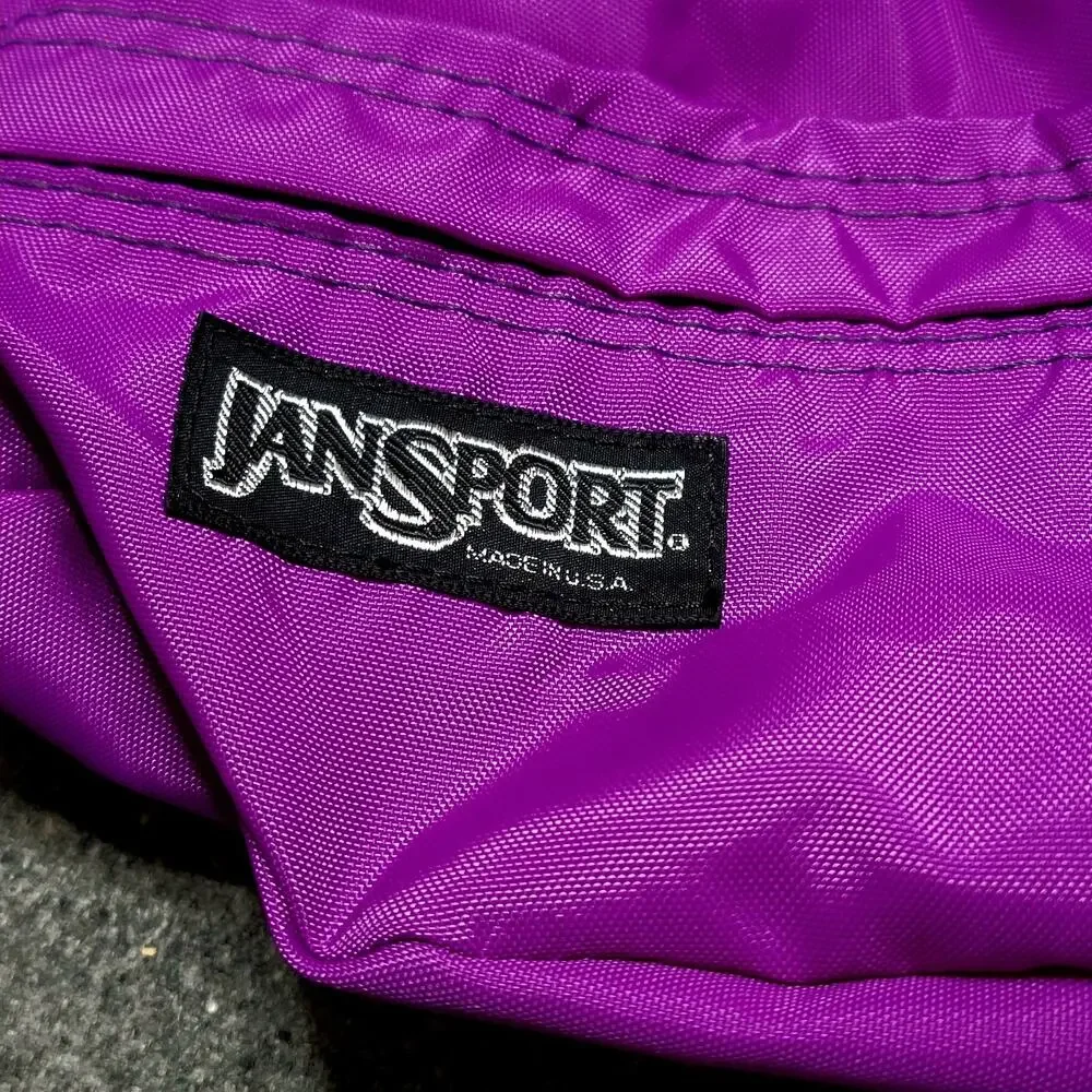 Vintage 80s 90s Jansport Fanny Pack Adult Unisex Purple Waist Bag Run Hike USA